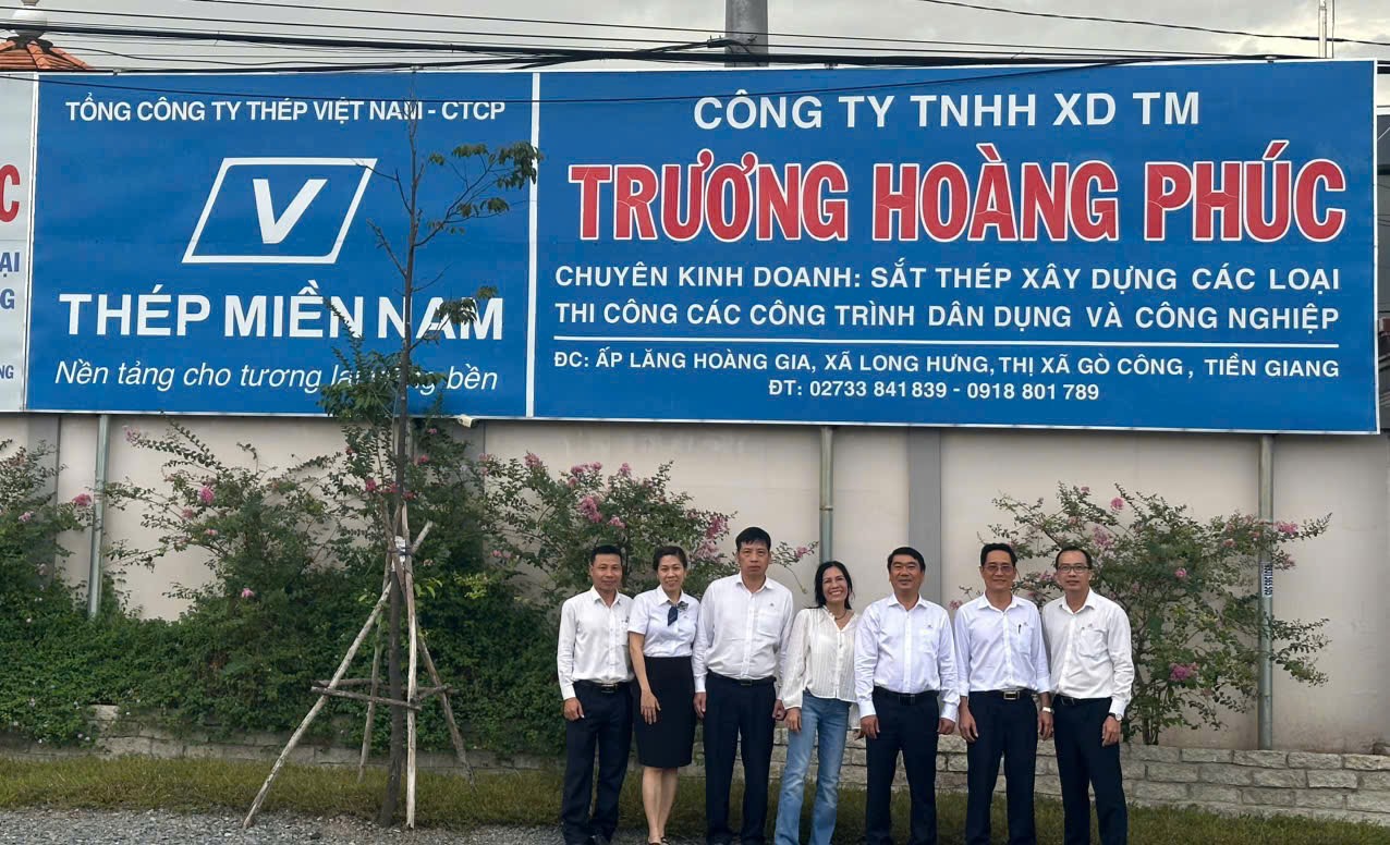 Lãnh đạo Công ty TNHH MTV THÉP MIỀN NAM-VNSTEEL thăm, làm việc và cảm ơn quý khách hàng, đối tác khu vực Tiền Giang