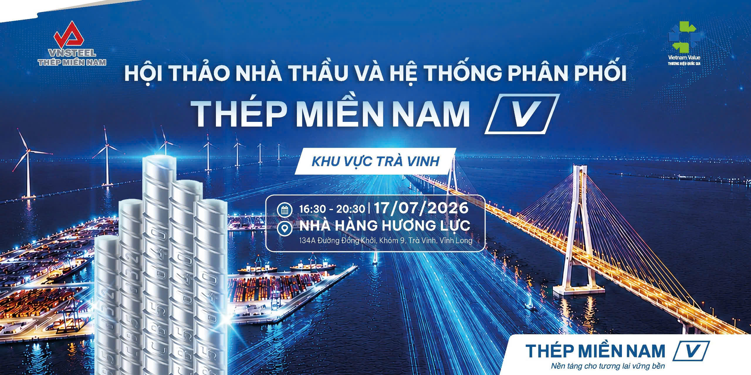 Thép Miền Nam /V/ tổ chức hội thảo nhà thầu và hệ thống phân phối Khu vực Trà Vinh